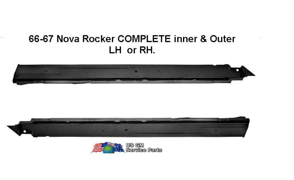 66-67 Nova Rocker Panel:  Complete Inner & Outer